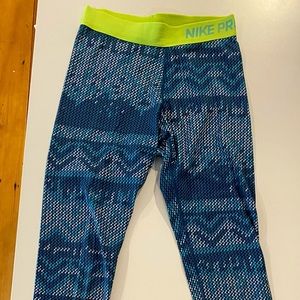 patterned fleece lined Nike leggings